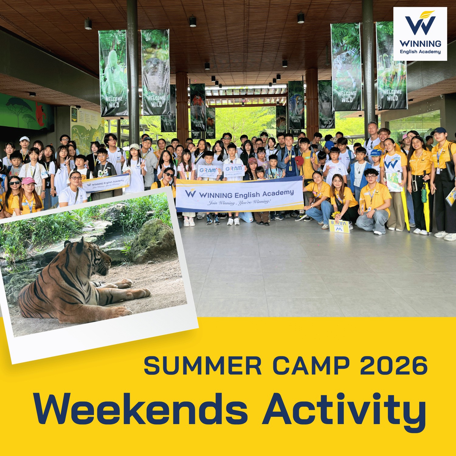Students exploring animals and nature during a summer camp weekend at Cebu Safari